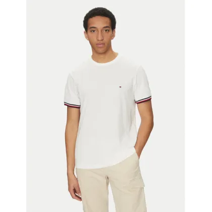 Zdjęcie Tommy Hilfiger T-Shirt Global Stripe MW0MW38630 Biały Regular Fit