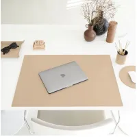 Picture Beige Palladio desk pad with square corners