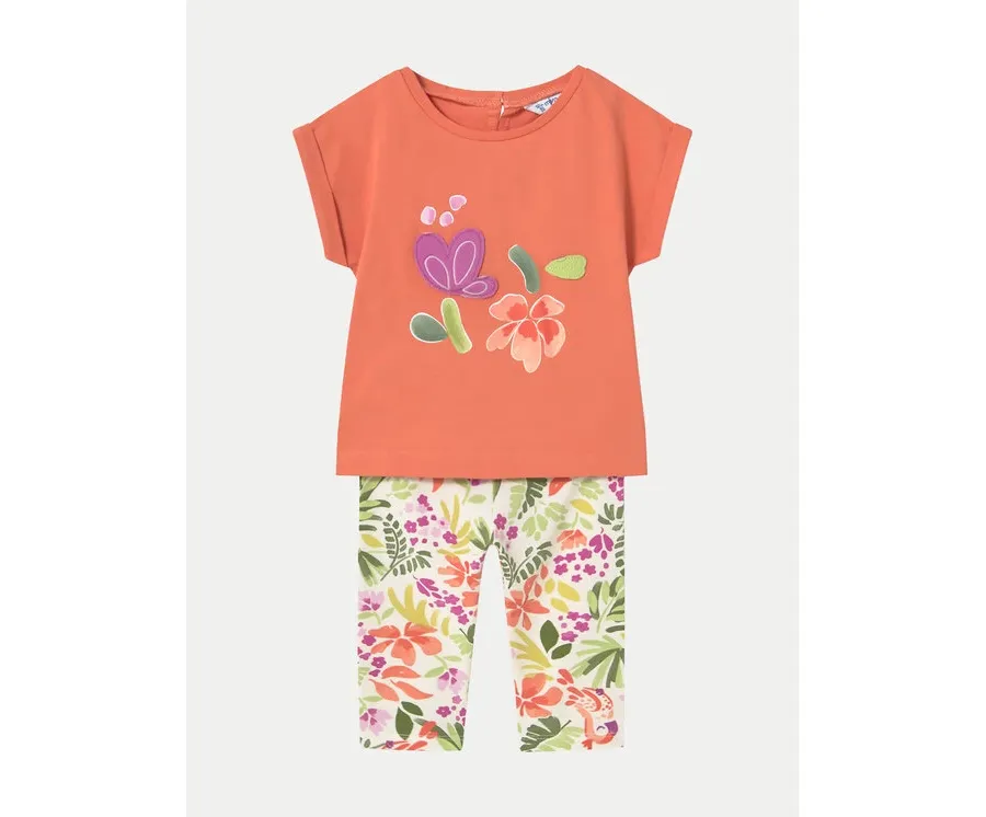 obrazek 1 Mayoral Komplet t-shirt i legginsy 1738 Pomarańczowy Regular Fit