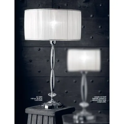 Zdjęcie Lampa stołowa z wstawkami Swarovskiego i jedwabnymi kloszami – Il Paralume Marina