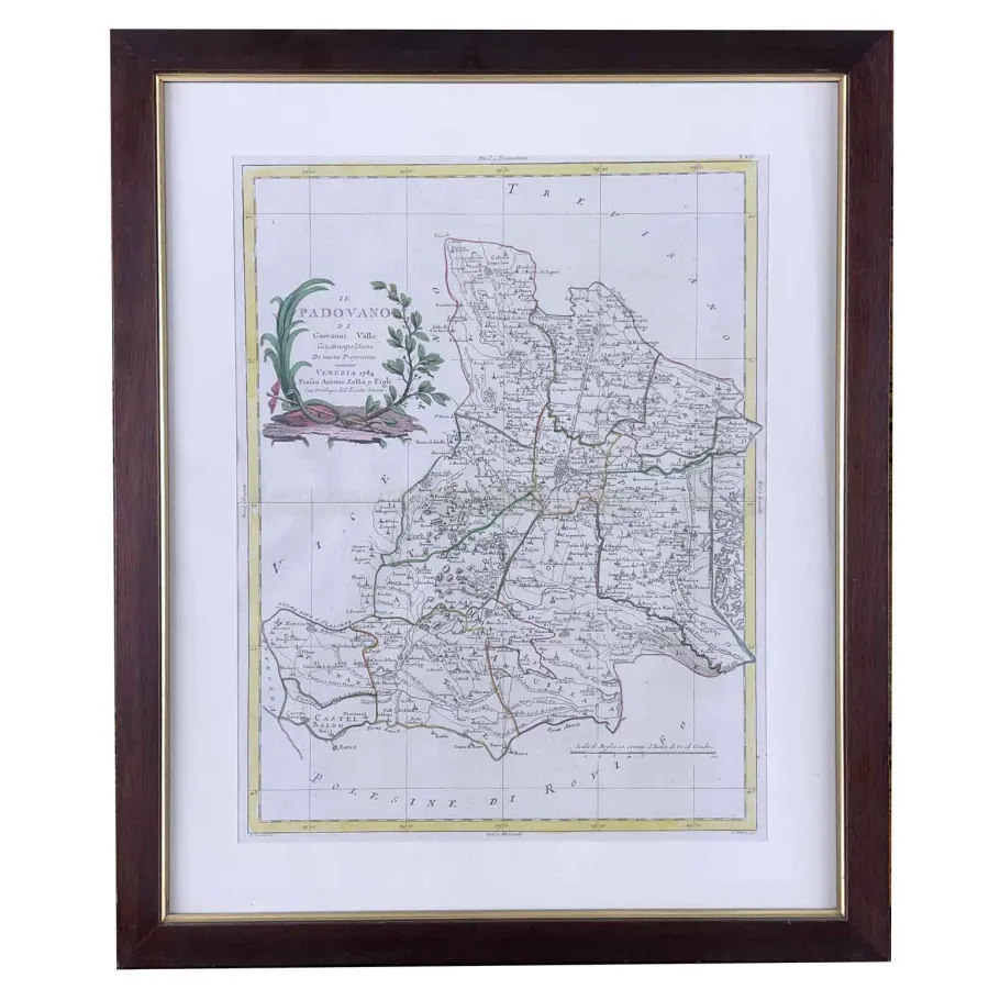 obrazek 1 Starożytna mapa Padwy autorstwa Giovanniego Valle Giustinopolitano z XVIII wieku