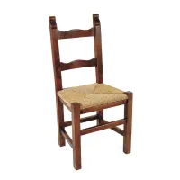 Picture Italian chair with two profiled elements and a straw seat