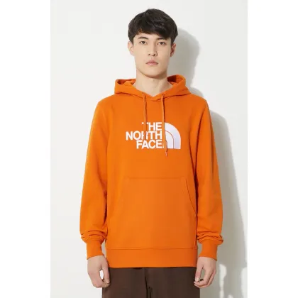 Zdjęcie The North Face bluza bawełniana M Light Drew Peak Pullover Hoodie męska kolor pomarańczowy z kapturem z aplikacją NF00A0TEPCO1