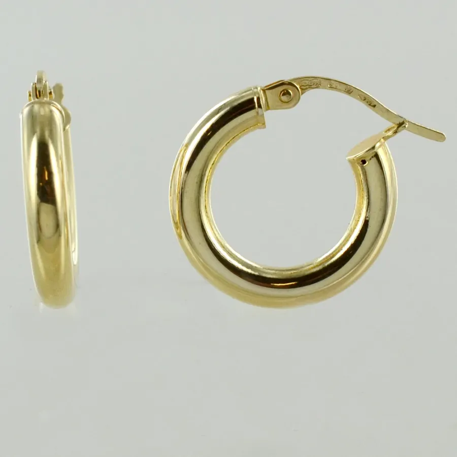 obrazek 5 Włoskie małe kolczyki okrągłe z żółtego złota