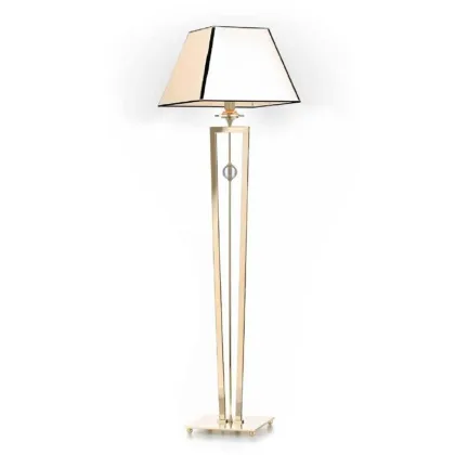 Zdjęcie Lampa podłogowa w kształcie trapezu z kloszem z kości słoniowej - Il Paralume Marina