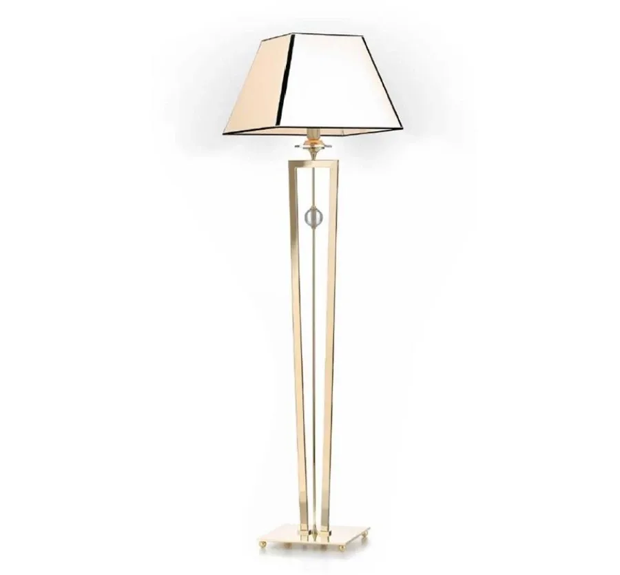 obrazek 1 Lampa podłogowa w kształcie trapezu z kloszem z kości słoniowej - Il Paralume Marina