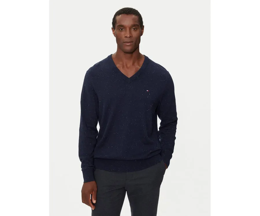 obrazek 1 Tommy Hilfiger Sweter Pima Org Ctn MW0MW28047 Granatowy Regular Fit