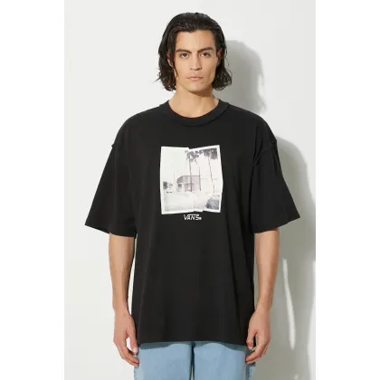 Zdjęcie Vans t-shirt bawełniany Premium Classics LX Broadway męski kolor czarny z nadrukiem VN000HQ8BLK1