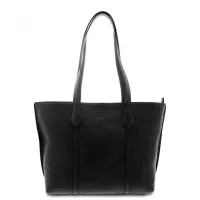 Picture Elegant black leather shopper - Giudi