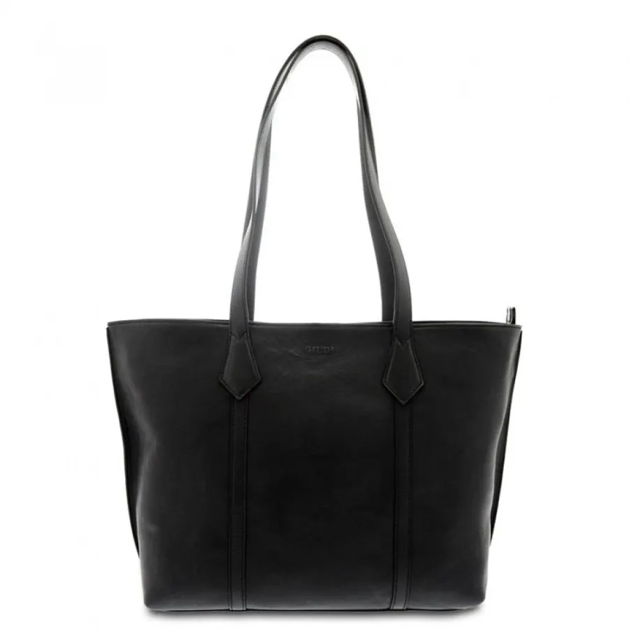 obrazek 1 Elegancka czarna shopperka ze skóry - Giudi