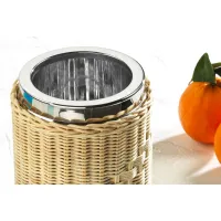 Picture Wicker basket with stainless steel thermos