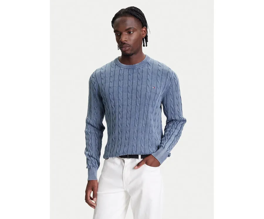 obrazek 1 Tommy Hilfiger Sweter Classic MW0MW39524 Błękitny Regular Fit