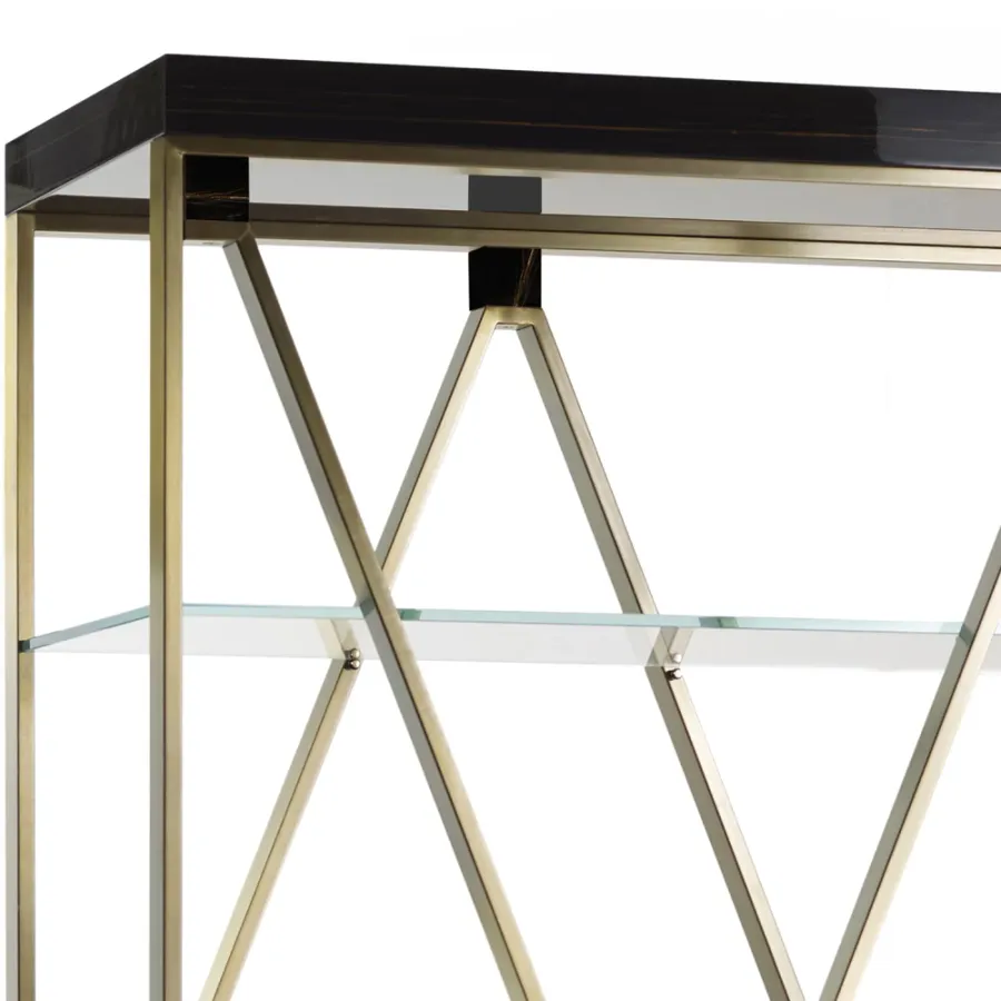 obrazek 7 Duży regał z metalu z drewnianą podstawą  H.200xL.161xP.45 cm