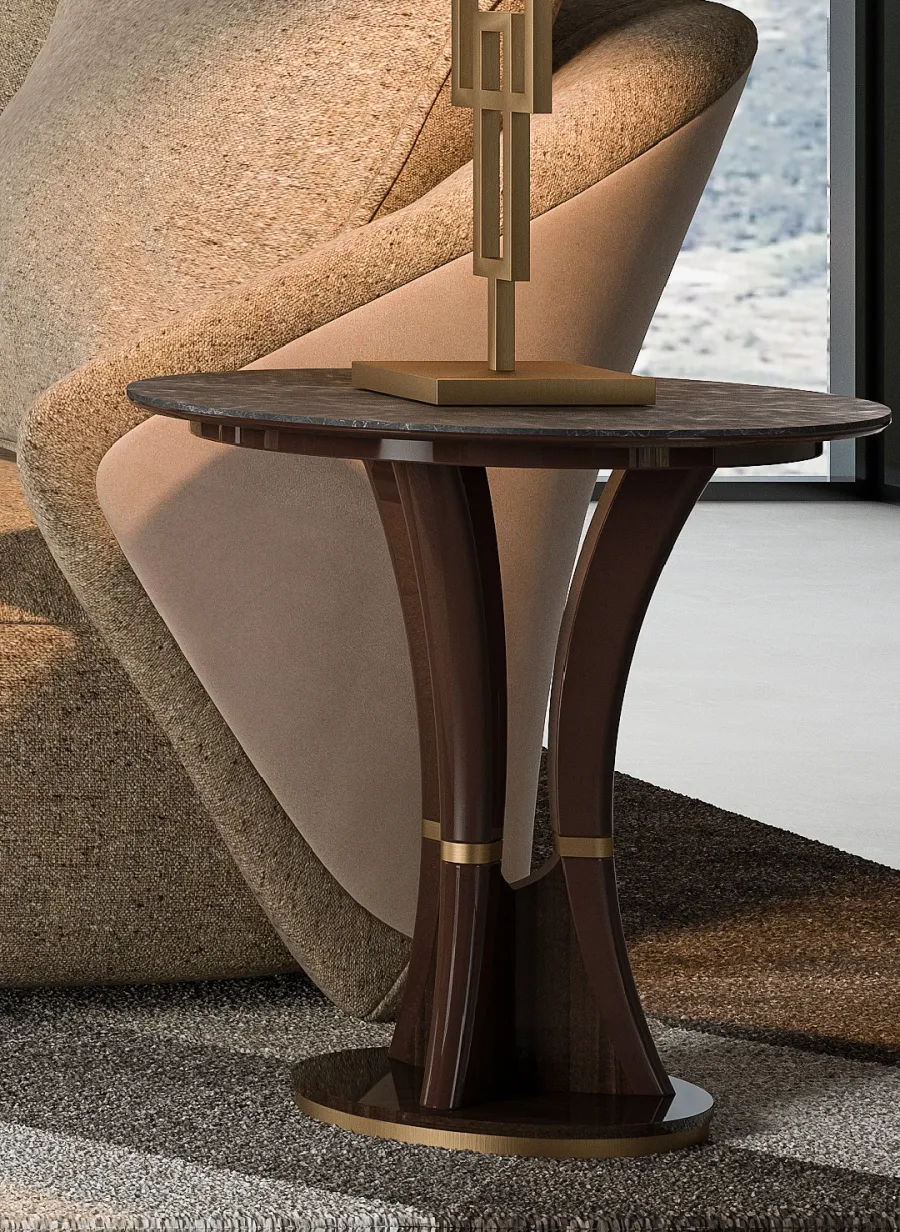 obrazek 2 Okrągły wysoki stolik kawowy do salonu