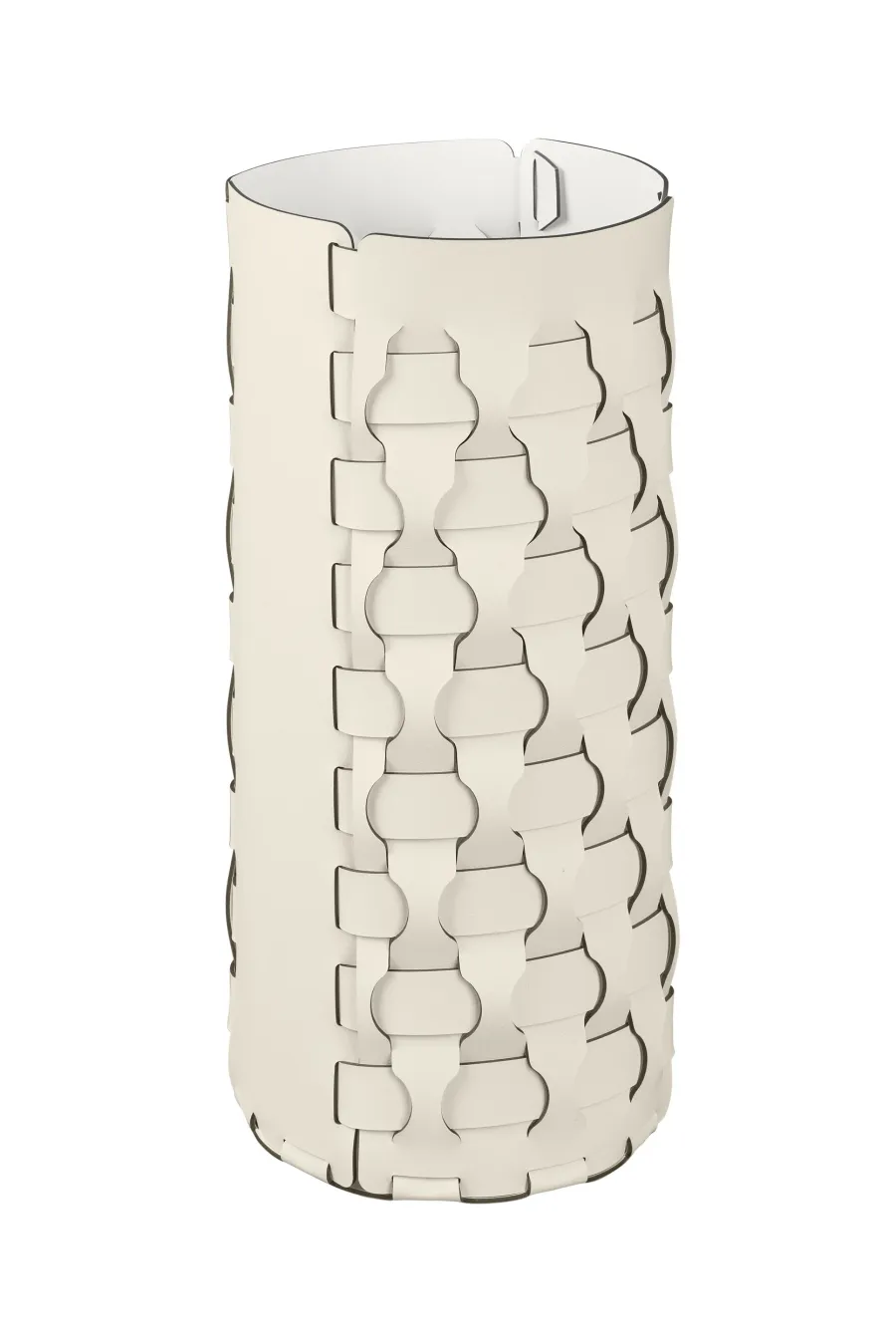 obrazek 1 Elegancki stojak na parasole Dubai Ø22xH51 cm z naturalnej skóry z recyklingu w kolorze waniliowym