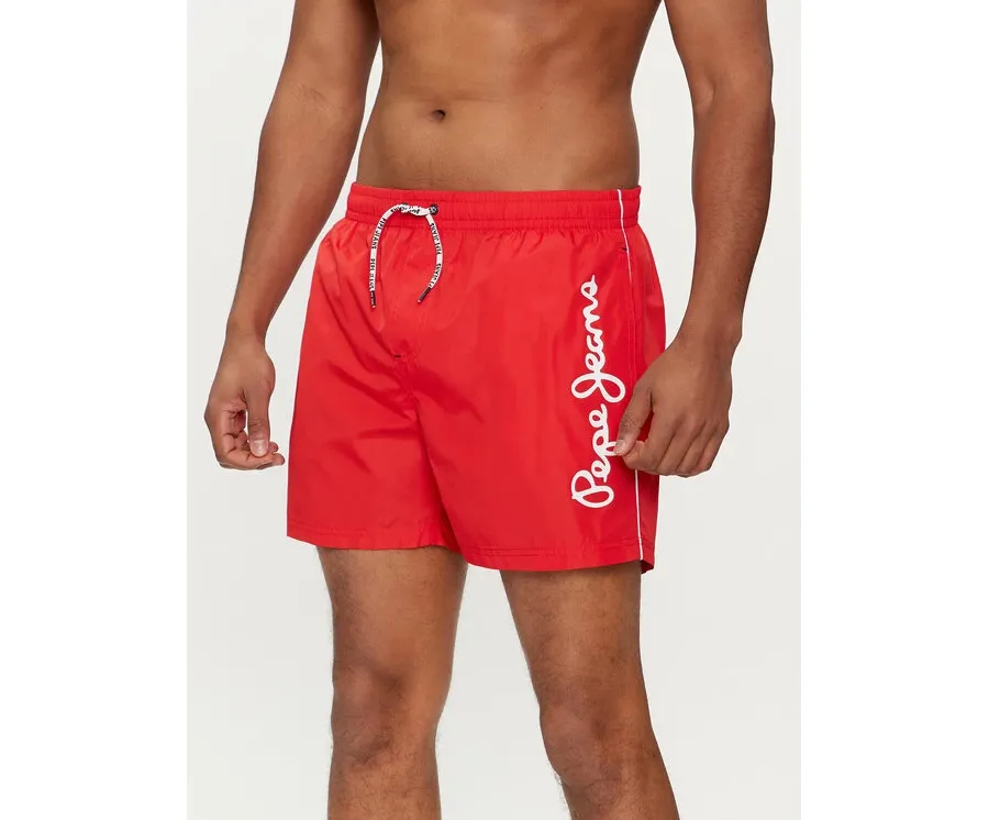 obrazek 1 Pepe Jeans Szorty kąpielowe Logo Swimshort PMB10393 Czerwony Regular Fit