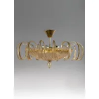 Zdjęcie Dekoracyjna plafoniera sufitowa na 6 żarówek - szkło Murano