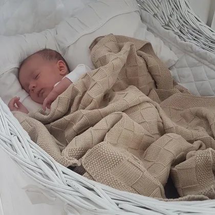 Zdjęcie Kocyk dziecięcy Vichy 80x100 beżowy