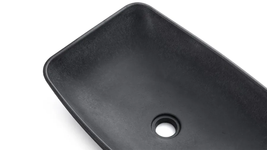 obrazek 3 Piękna umywalka 50 cm VIRGO BRUSHED – bardzo ciemnoszary, bez dekoru, bez lakieru