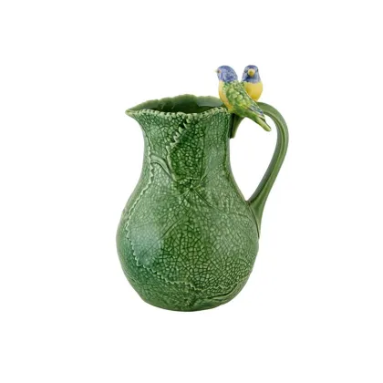 Zdjęcie Wzorzysty dzbanek ceramiczny z ptakami w stylu wiejskim - Bordallo Pinheiro