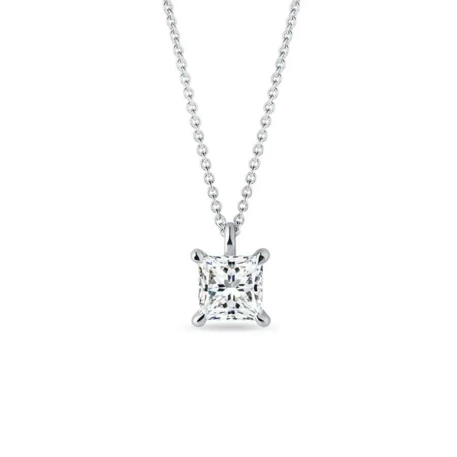 obrazek 1 Naszyjnik - białe złoto z diamentem laboratoryjnym Princess KLENOTA