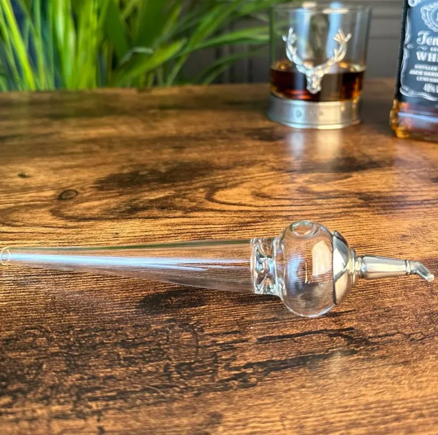 obrazek 4 Szklana pipeta do whisky z dodatkiem pewteru