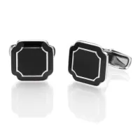 Zdjęcie Kwadratowe spinki do mankietów - srebro z emalią