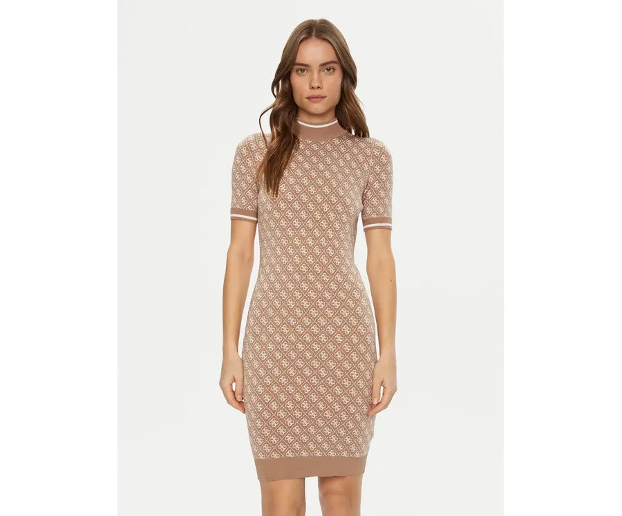 obrazek 1 Guess Sukienka dzianinowa W3YK39 Z37K0 Beżowy Regular Fit