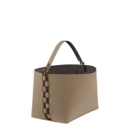 Picture Stylish classic Helena basket 35x30xH26 cm in cappuccino color with a detachable handle