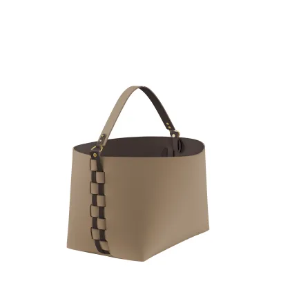 Zdjęcie Stylowy klasyczny koszyk Helena 35x30xH26 cm w kolorze cappuccino z odpinaną rączką