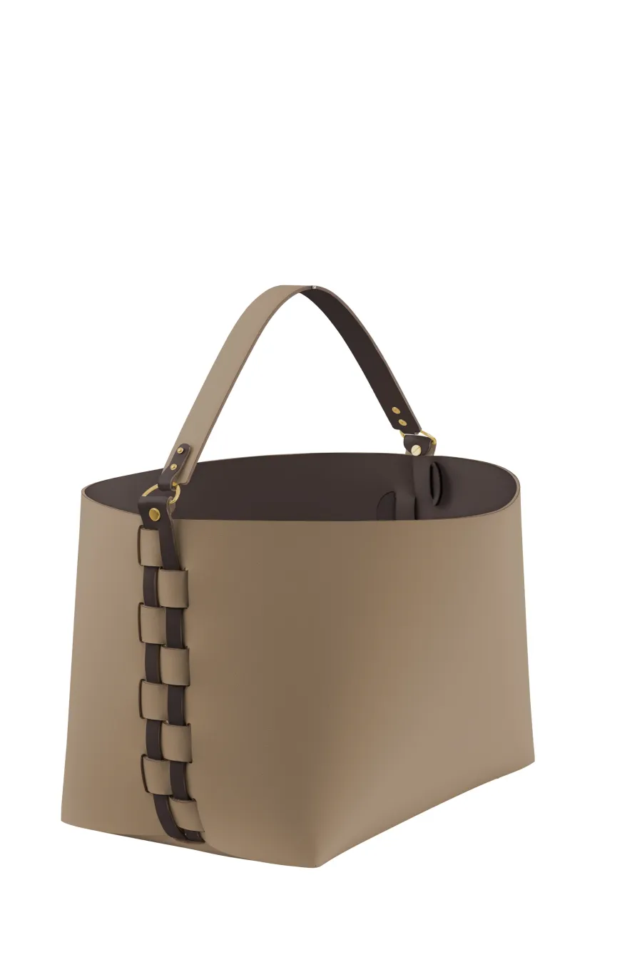 obrazek 1 Stylowy klasyczny koszyk Helena 35x30xH26 cm w kolorze cappuccino z odpinaną rączką