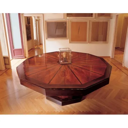 Picture Round table made of natural wood for classic interiors - Mascheroni