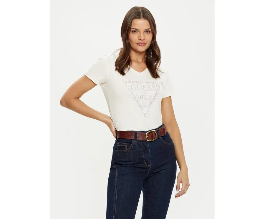 obrazek 1 Guess T-Shirt W5RI21 J1314 Écru Regular Fit