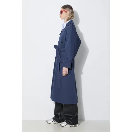 Zdjęcie Kenzo trencz Solid Elongated Kimono Trench damski kolor granatowy przejściowy FE52MA0729OV.77