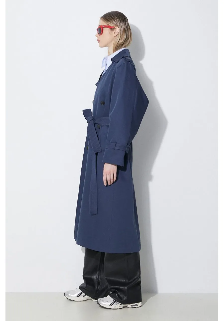 obrazek 1 Kenzo trencz Solid Elongated Kimono Trench damski kolor granatowy przejściowy FE52MA0729OV.77