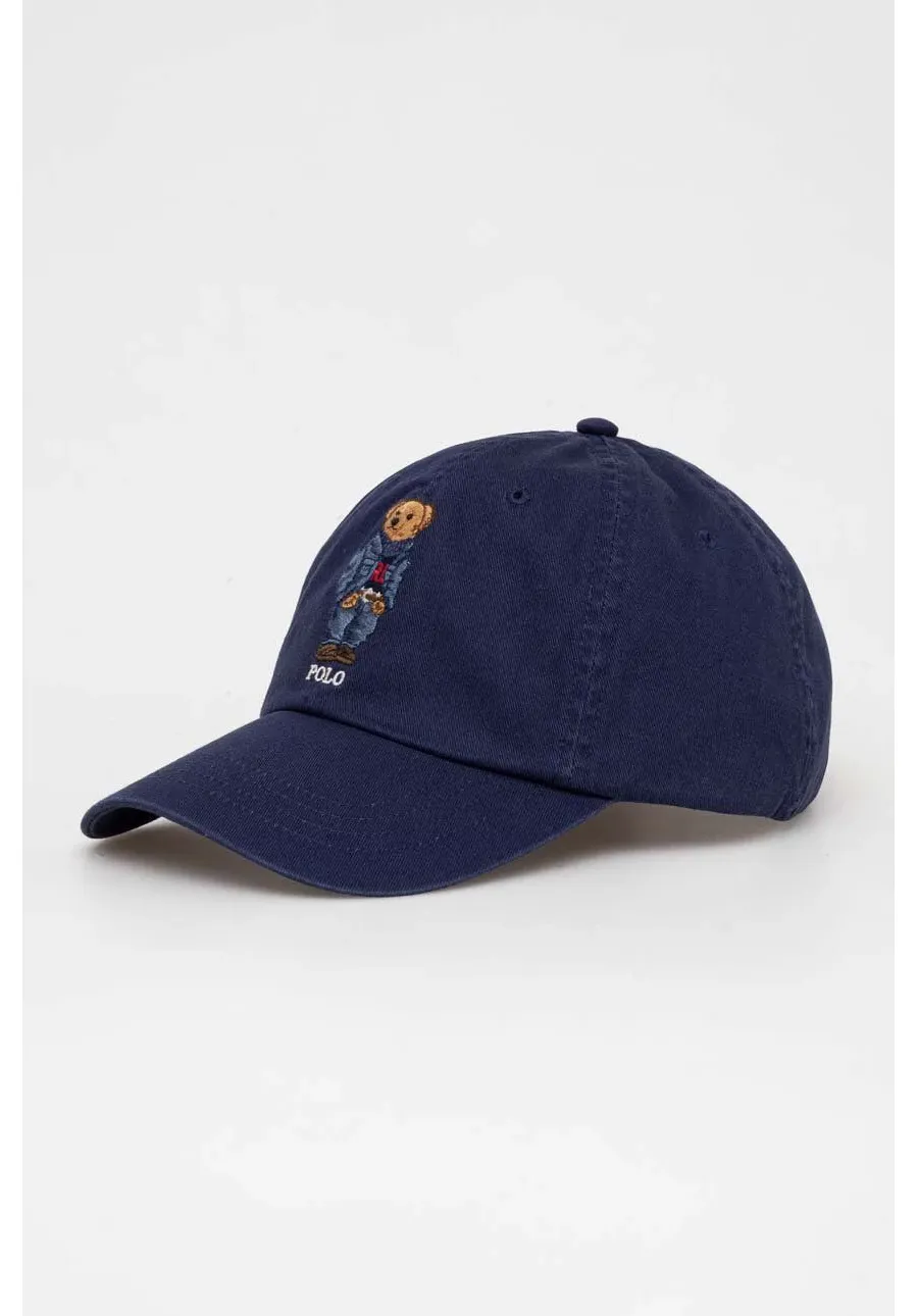 obrazek 1 Polo Ralph Lauren czapka z daszkiem bawełniana kolor granatowy z aplikacją