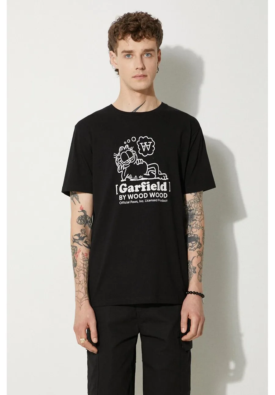 obrazek 1 Wood Wood t-shirt bawełniany X Garfield kolor czarny z nadrukiem 30045702.2222-BLACK