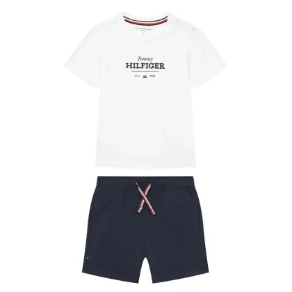 Zdjęcie Tommy Hilfiger Komplet t-shirt i spodenki Monotype KN0KN02047 Granatowy Regular Fit