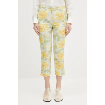 Zdjęcie Kenzo spodnie damskie kolor żółty proste high waist FF52PA0939O1.01