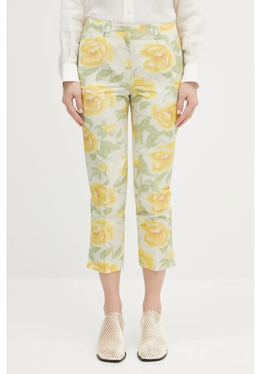 obrazek 1 Kenzo spodnie damskie kolor żółty proste high waist FF52PA0939O1.01