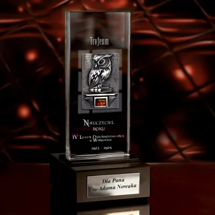 Zdjęcie Statuetka, trofeum z bursztynem dla nauczyciela