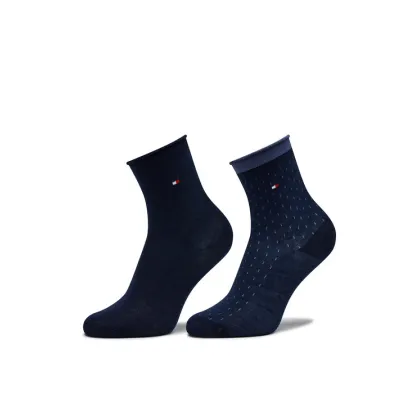 Zdjęcie Tommy Hilfiger Zestaw 2 par wysokich skarpet dziecięcych 701224911 Granatowy