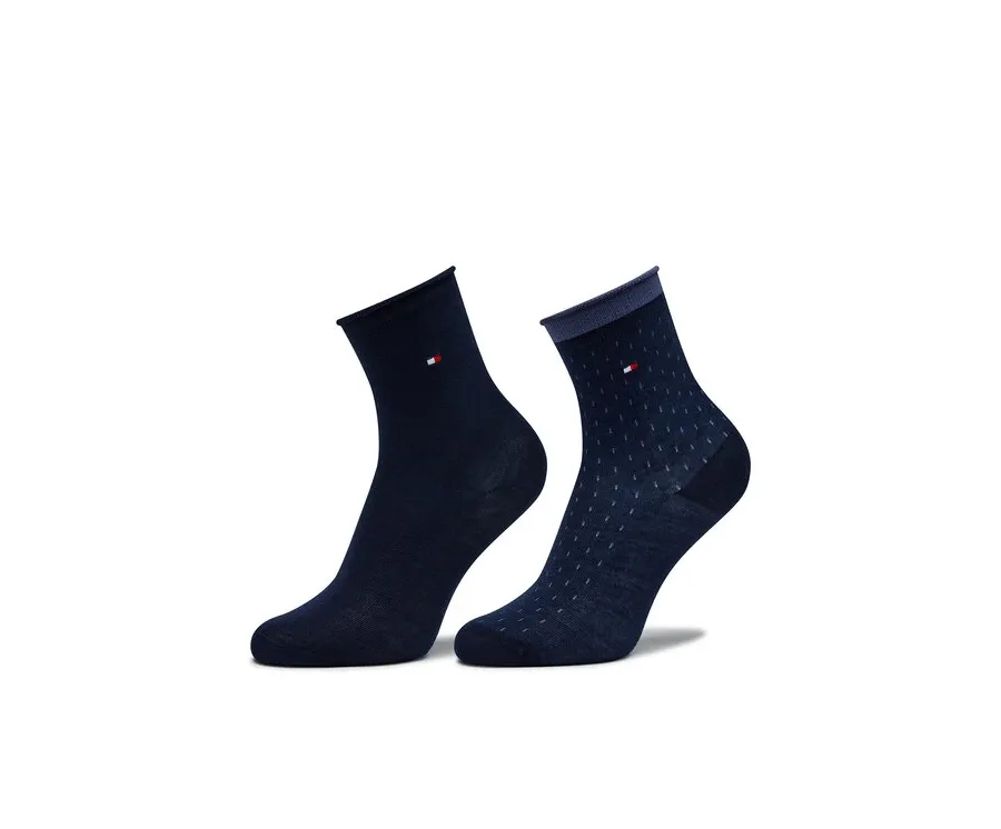 obrazek 1 Tommy Hilfiger Zestaw 2 par wysokich skarpet dziecięcych 701224911 Granatowy