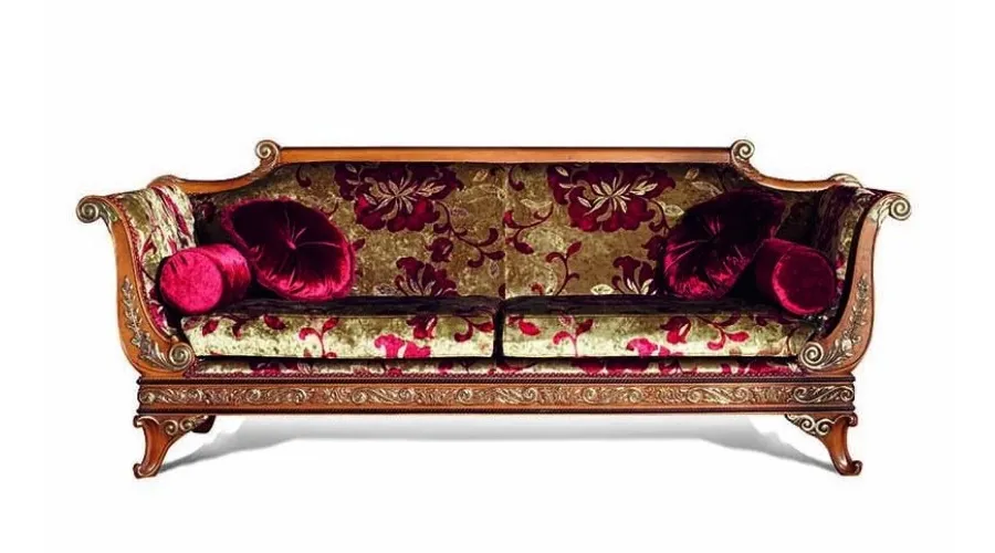 obrazek 1 Piękna trzyosobowa wyściełana sofa w stylu antycznym