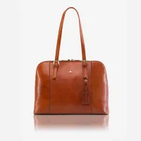 Picture Women's business laptop bag made of natural leather