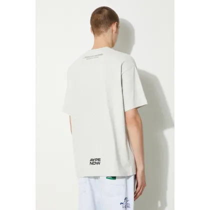 Zdjęcie AAPE t-shirt bawełniany męski kolor szary melanżowy AAPTEM1414XAM