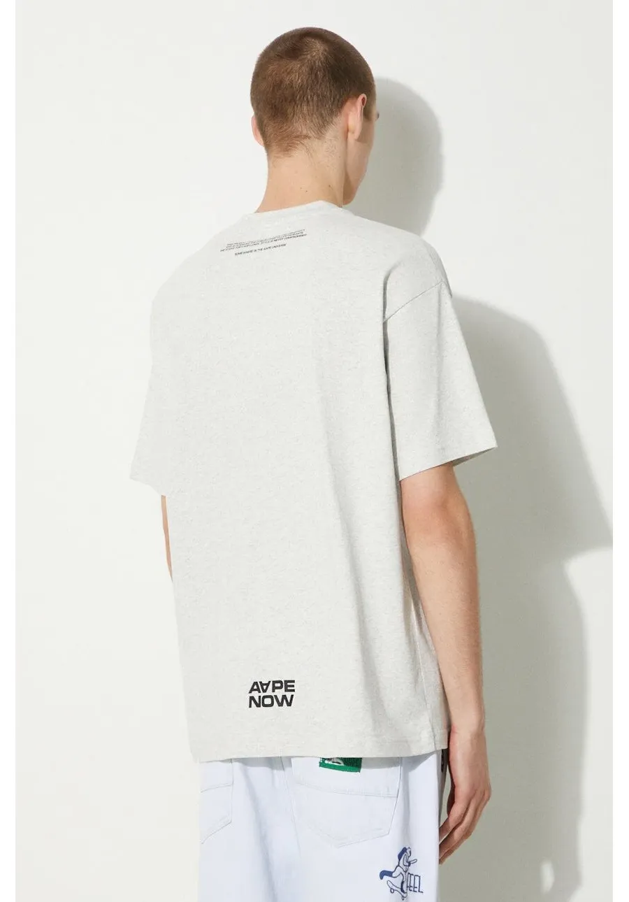obrazek 1 AAPE t-shirt bawełniany męski kolor szary melanżowy AAPTEM1414XAM