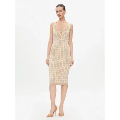 Zdjęcie Elisabetta Franchi Sukienka dzianinowa AM-55Z-41E2-V460 Beżowy Slim Fit