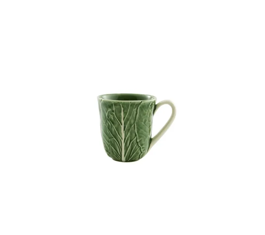 obrazek 1 Stylowy kubek ceramiczny z motywem liści kapusty - Bordallo Pinheiro