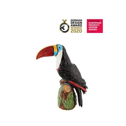 Picture An unusual decorative figure in the form of a toucan made of ceramics - Bordallo Pinheiro